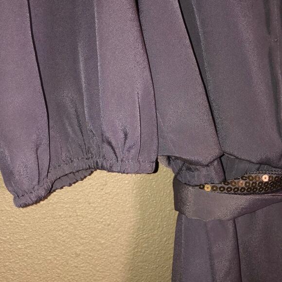 Jessica Simpson Old Money Scandi Preppy Academia Gray Tunic Sequin Belt Dress 8 - Picture 12 of 15